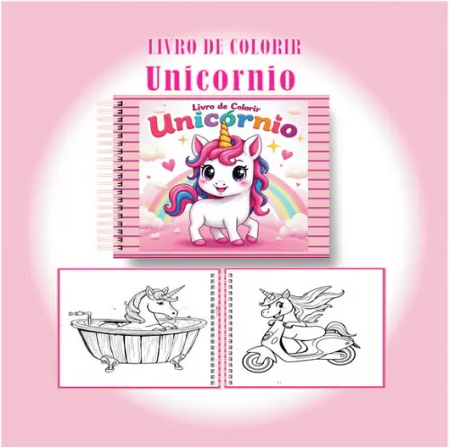 Arquivo Digital Livro de Colorir Unicórnio Mágico
