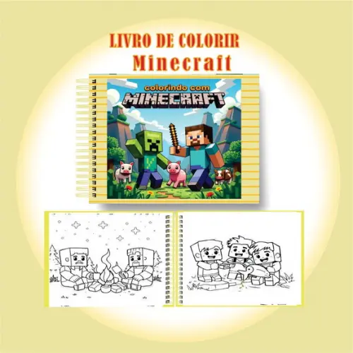 Arquivo Digital Livro de Colorir Mundo Minecraft