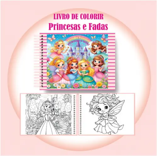 Arquivo Digital Livro de Colorir Princesas e Fadas
