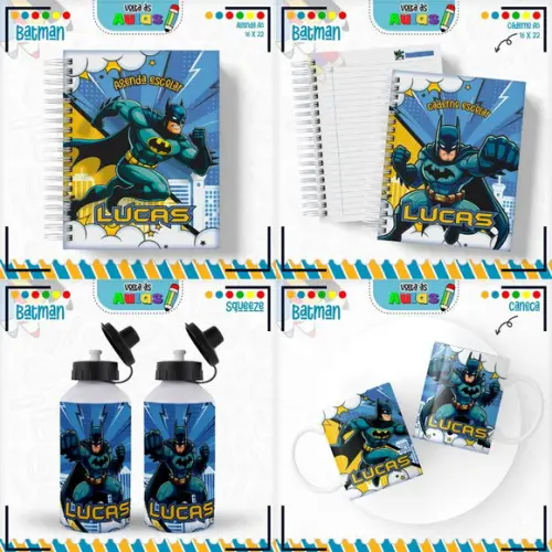 Combo Digital Volta às Aulas 2025 - Tema Batman Menino