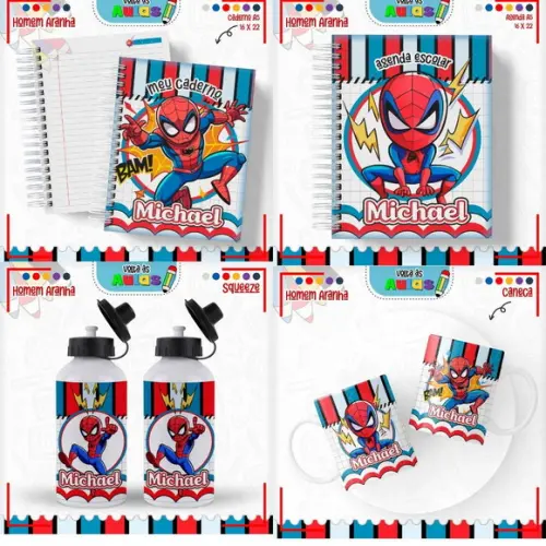 Combo Digital Volta às Aulas 2025 - Tema Homem-aranha Menino