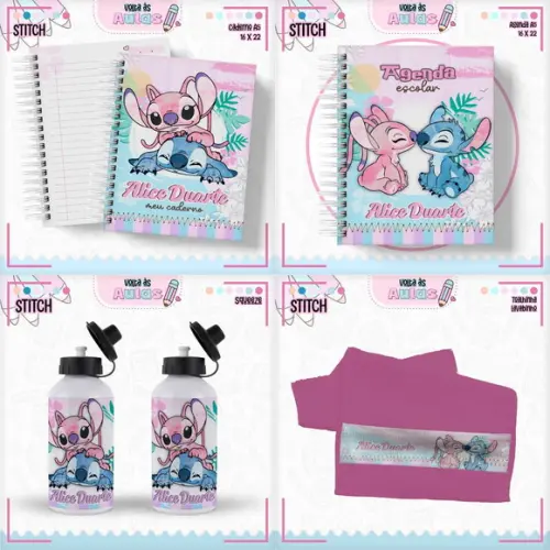 Combo Digital Volta às Aulas 2025 - Tema Stitch Menina