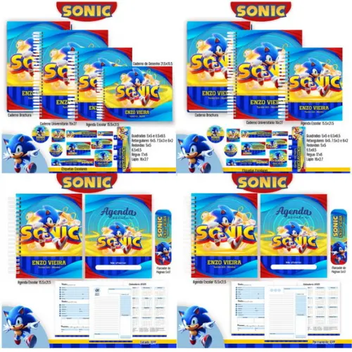 Arquivo Digital Combo Escolar 2025 - Sonic