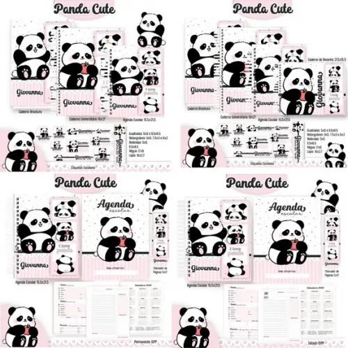 Arquivo Digital Combo Escolar 2025 - Panda Cute