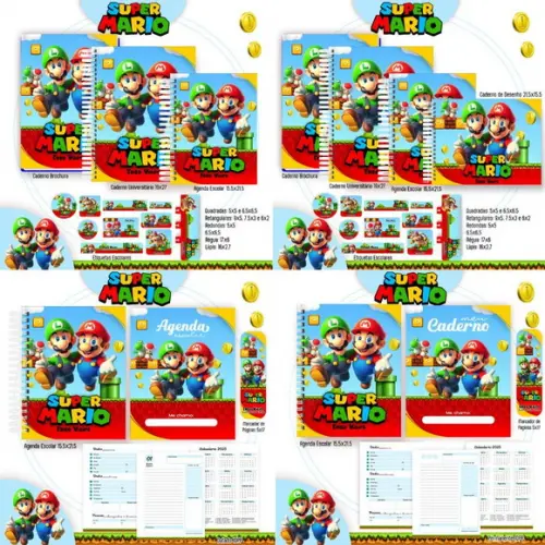 Arquivo Digital Combo Escolar 2025 - Super Mário