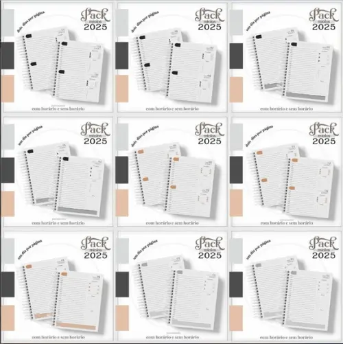Pack Miolo Agenda Masculina 2025 Arquivo Digital