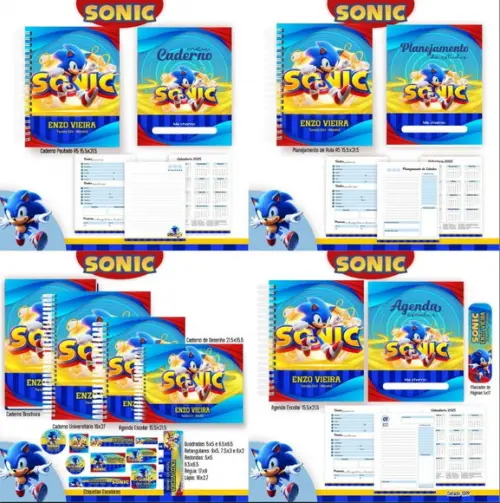 Combo Escolar Sonic 2025 Arquivo Digital