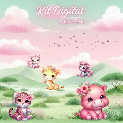 Kit Digital Safari Rosa