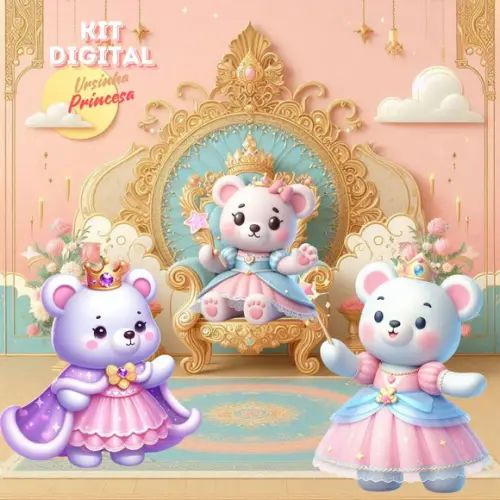 Kit Digital "ursinha Princesa