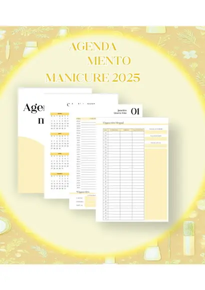 Agenda Agendamento Manicure - Amarela