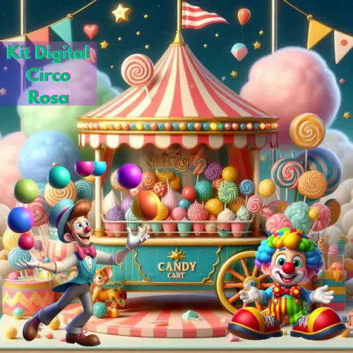 Kit Digital Circo Rosa