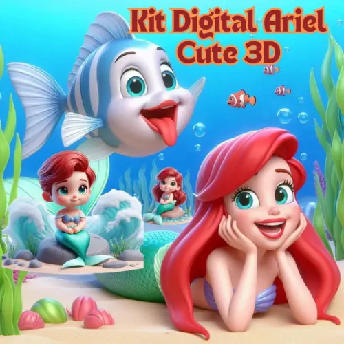 Kit 3d Encantador Ariel Digital