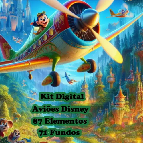 Kit Digital de Aviões em Estilo 3d