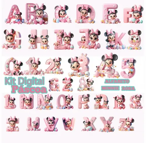 Arquivo Digital Alfabeto Minnie Rosa Pascoa 02