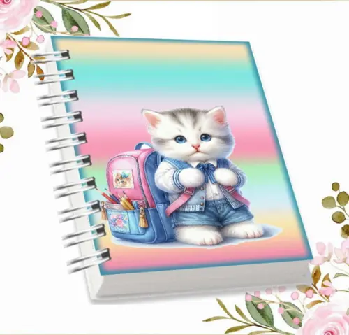 Arquivo Digital Combo Agenda Escolar Gatinho Aquarela 04