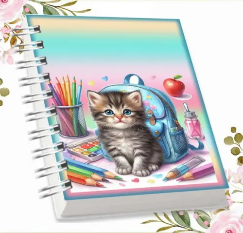 Arquivo Digital Combo Agenda Escolar Gatinho Aquarela 03