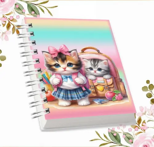 Arquivo Digital Combo Agenda Escolar Gatinho Aquarela 02