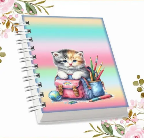 Arquivo Digital Combo Agenda Escolar Gatinho Aquarela 01