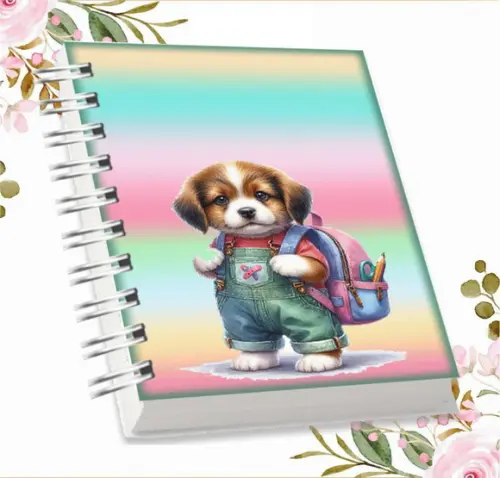Arquivo Digital Combo Agenda Escolar Cachorrinho Aquarela 02