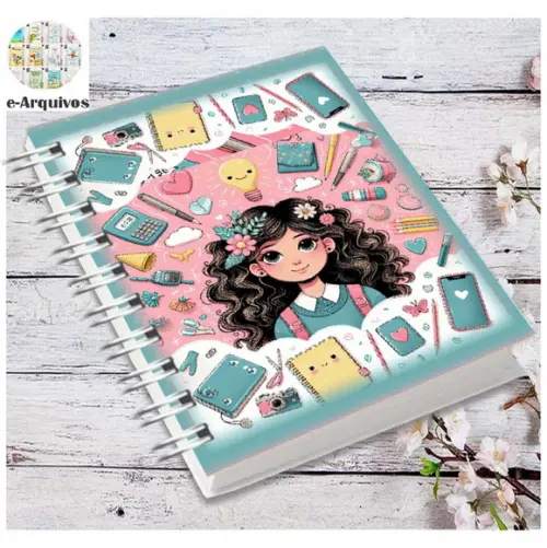 Volta às Aulas Arquivo Digital Combo Agenda Menina 01