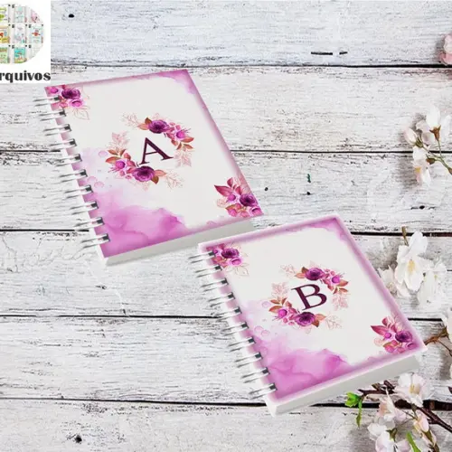 Coleção Capas Alfabeto Floral Rosa Pink 2024 Arquivo Digital