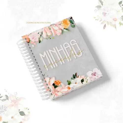 Caderno de Receitas Mamãe e Vovó Floral Arquivo Digital