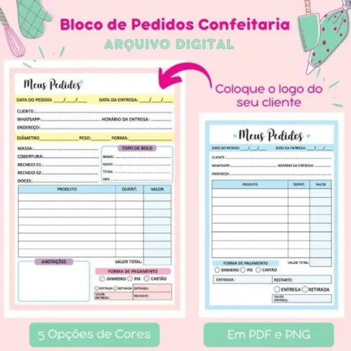 Bloco de Pedidos Confeitaria - Arquivo Digital