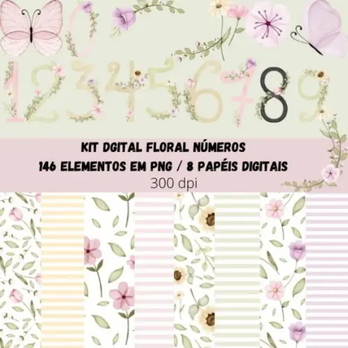 Kit Digital Floral Números