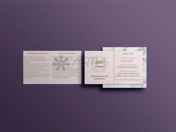Certificado de Garantia Joias Semijoias Prata 925 - 1000 unidades