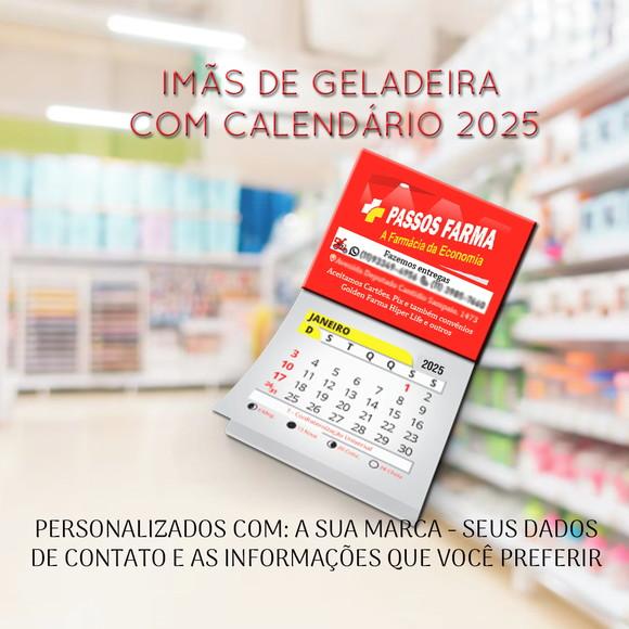 Imã de Geladeira Personalizado c/ Calendário 2026 1.000und