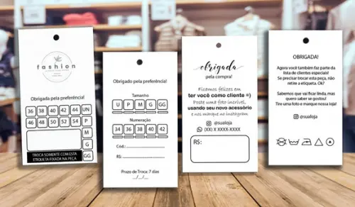 Tags de Roupa Personalizadas Impressão Alta Qualidade- 1000 unid