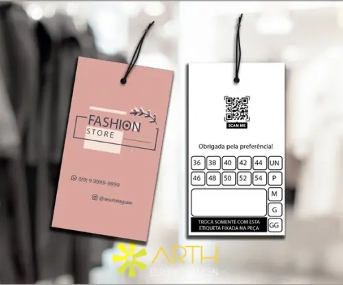 Tags de Roupa Personalizadas Impressão Alta Qualidade- 1000 unid