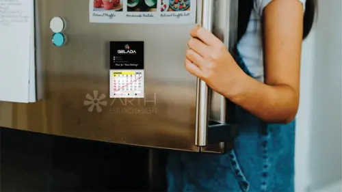 Imã de Geladeira Personalizado c/ Calendário 2026 1.000und