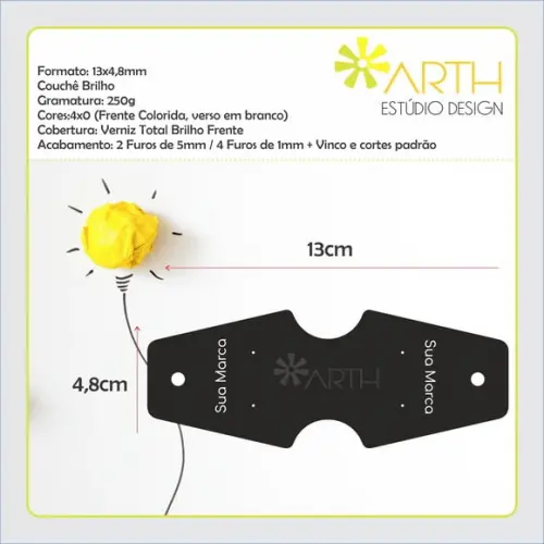 Tag para Colar, Pulseiras e Brincos Personalizada - 1000 unidades