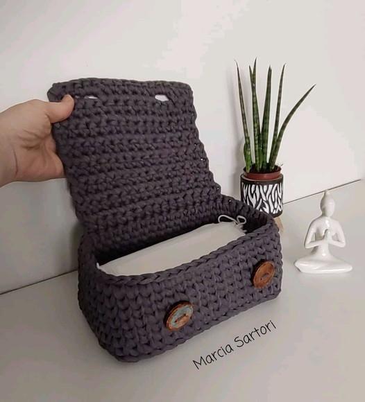 Porta máscaras de crochê