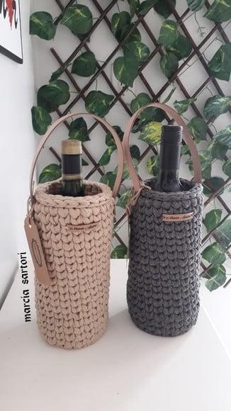 Porta Vinho em Croche