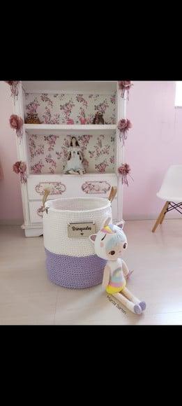 Cesto de Brinquedos em Croche