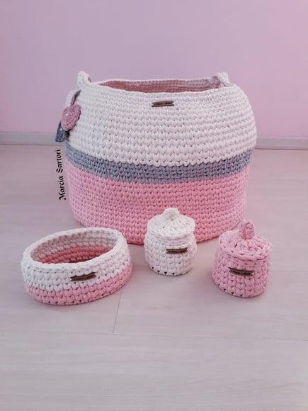 Kit cestos organizadores de brinquedo