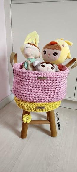 Kit infantil Banco e cesto organizador