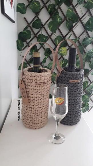 Porta Vinho em Croche