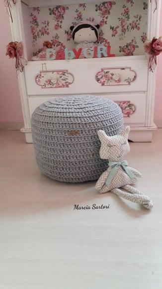 Puff Infantil de Crochê