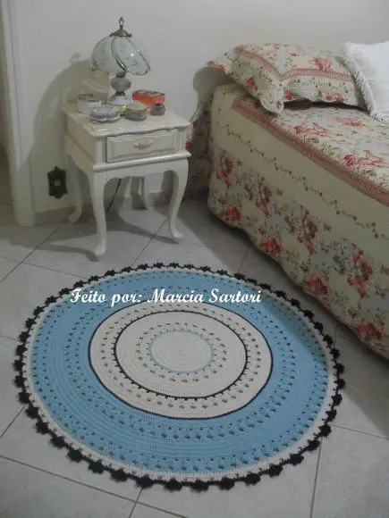 Tapete Redondo Azul Bebê