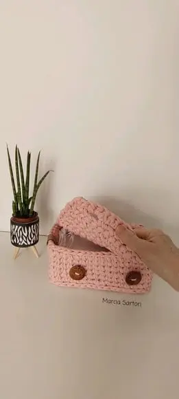 Porta máscaras de crochê