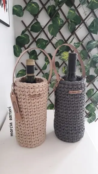 Porta Vinho em Croche
