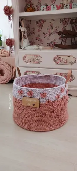 Cesto Infantil de Crochê Butterfly G