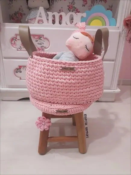 Kit Banquinho Infantil e Cesto organizadores
