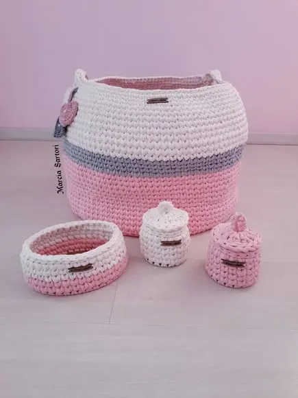 Kit cestos organizadores de brinquedo