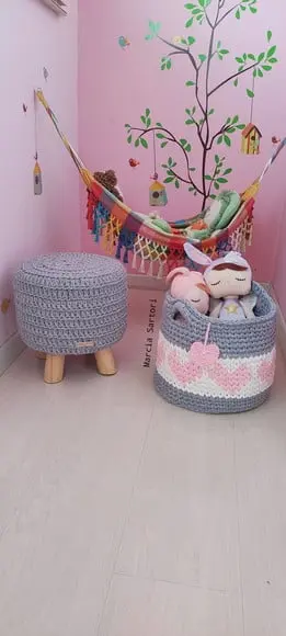 Kit Puff e Cesto brinquedos