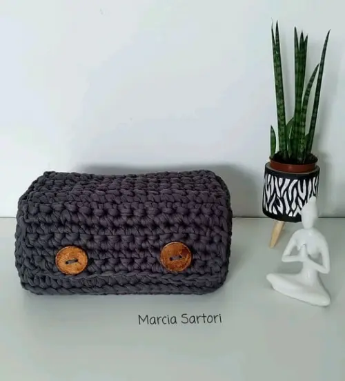 Porta máscaras de crochê