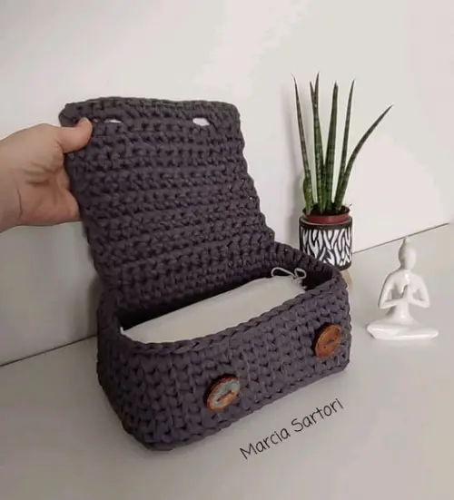 Porta máscaras de crochê